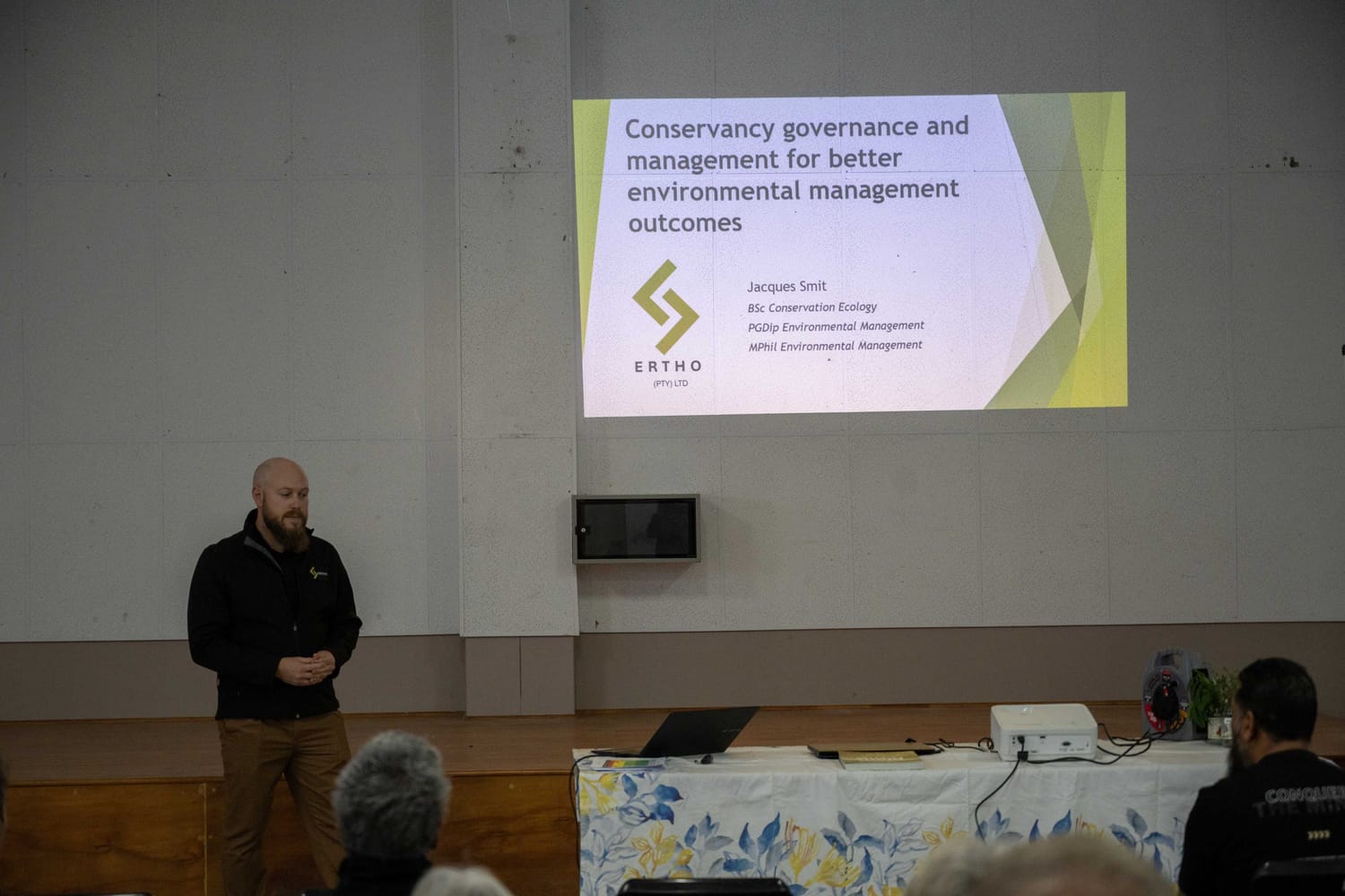 Presentation on conservancy governance and management at a workshop
